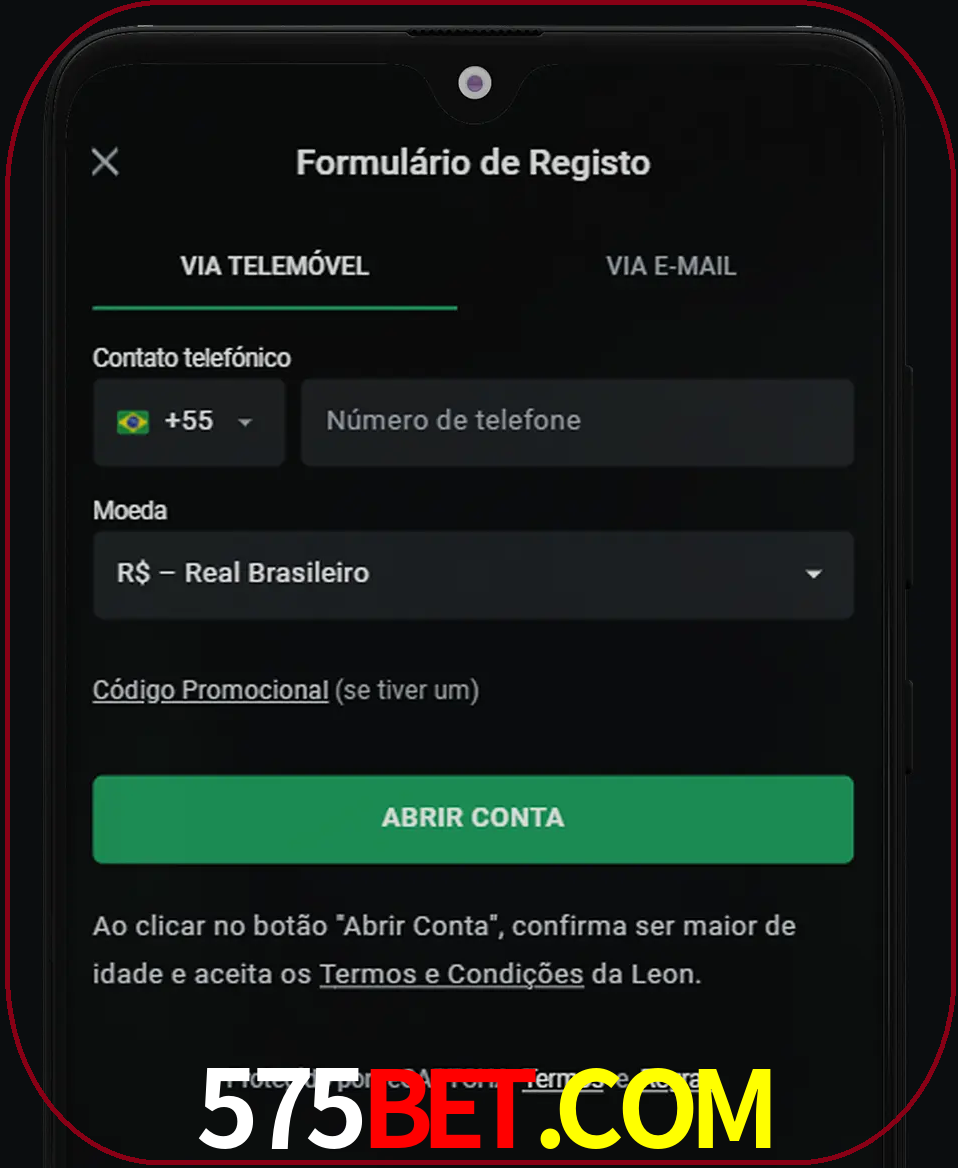 Abra o aplicativo e inicie o processo de registro.
